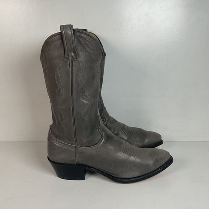 Vintage Dan Post Grey Elk Skin Cowboy Boots 10.5 D USA Made Old Label