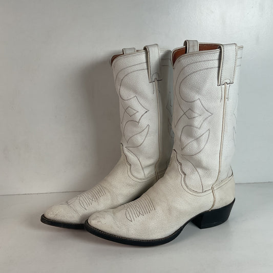 Vintage Justin White Label Cowboy Boots | USA Made | Men’s 9.5 D