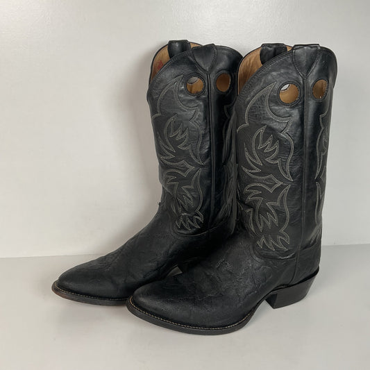 Justin Faux Elephant Print On Cowhide Buckaroo Cowboy Boots 10 D Punchy