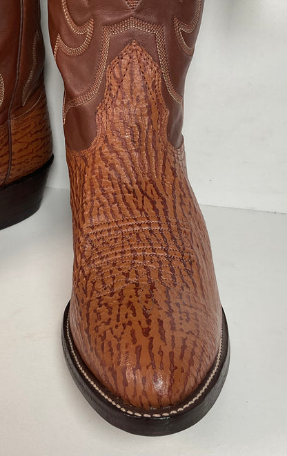 Vintage Nocona Shark Skin Cowboy Boots 9 E USA Made Exotic