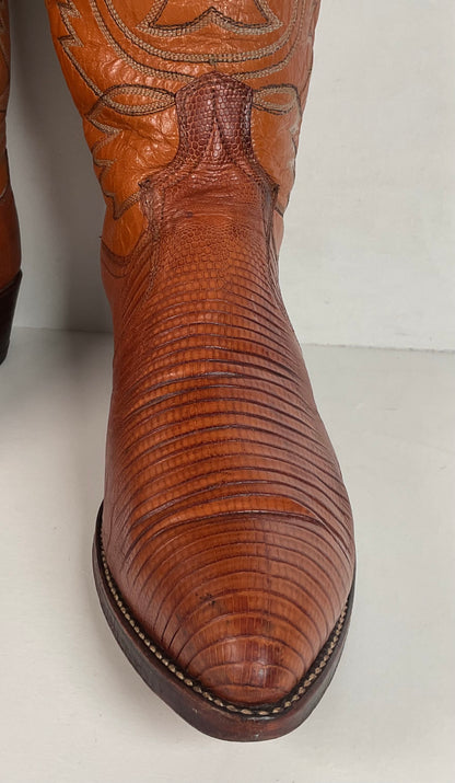 Vintage Dan Post Teju Lizard Cowboy Boots | USA Made | Men’s 10.5