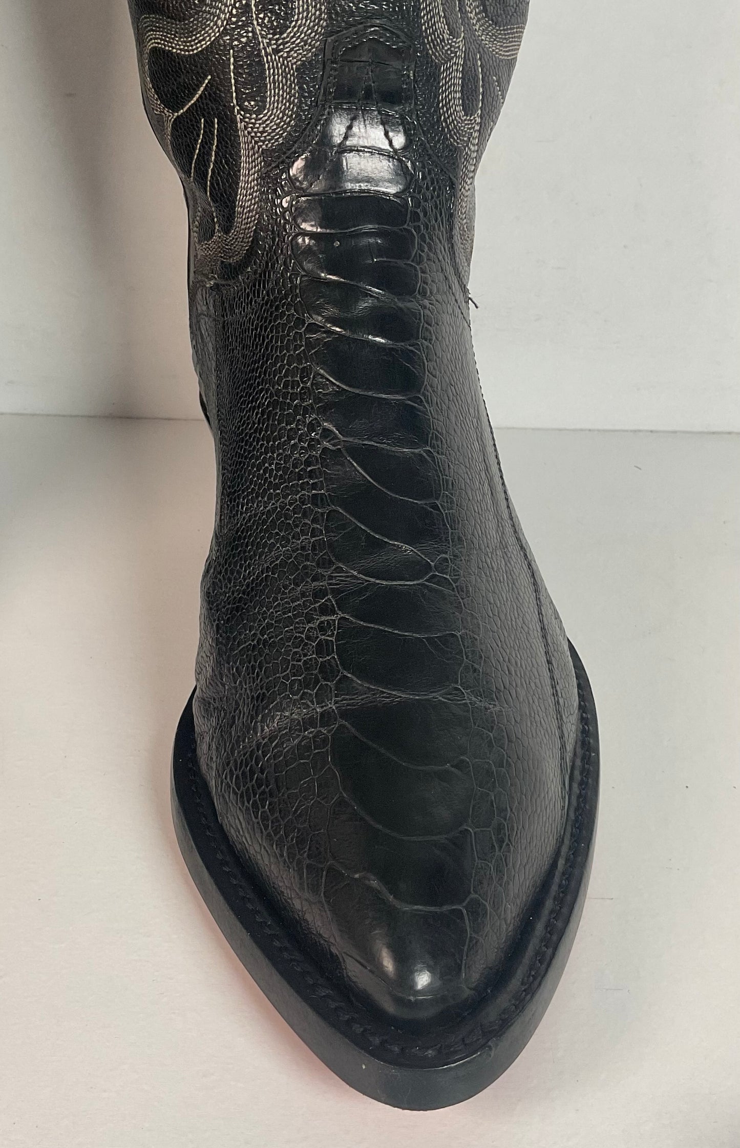 Customized El Dorado Ostrich Leg Cowboy Boots 10 D Exotic