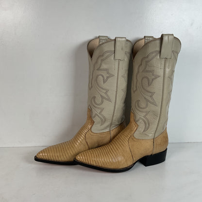 Silvertown Blonde Lizard Cowgirl Boots | Men’s 7.5 C | Women’s 8.5