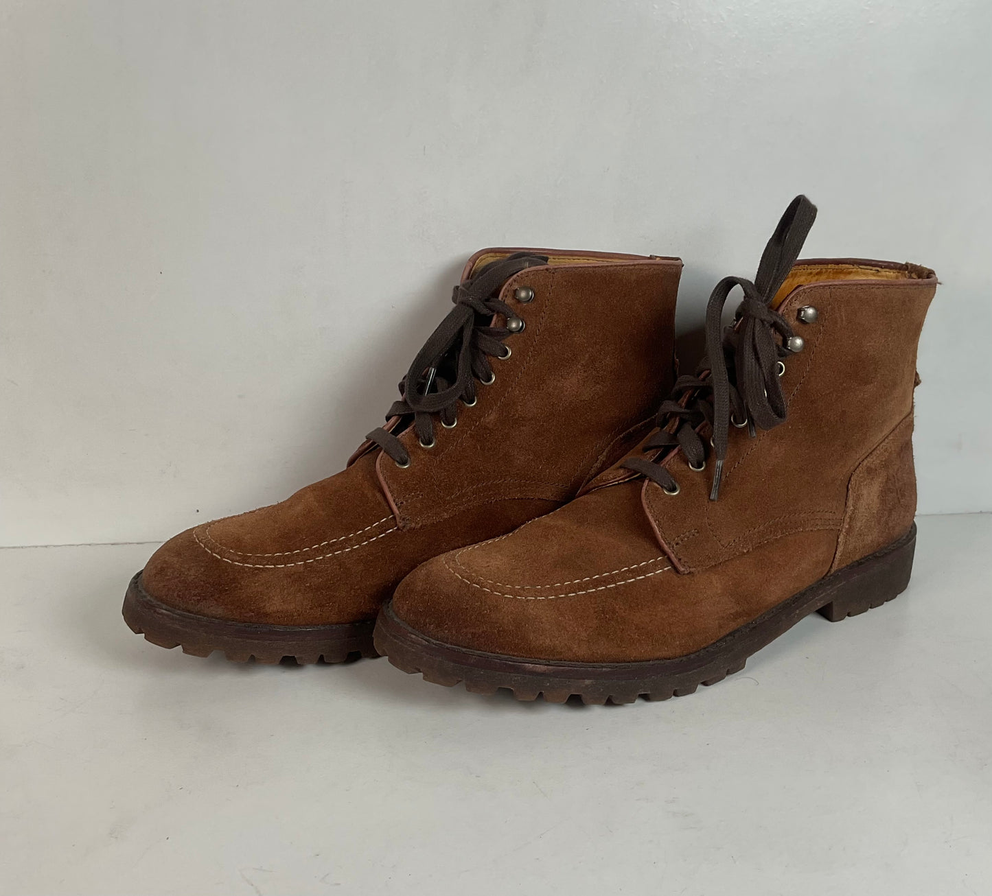 Frye Will Suede Lug Boots 11 M USA Made Rough Out