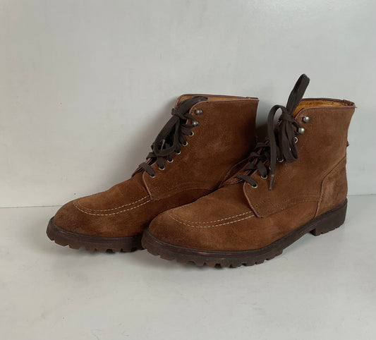 Frye Will Suede Lug Boots 11 M USA Made Rough Out