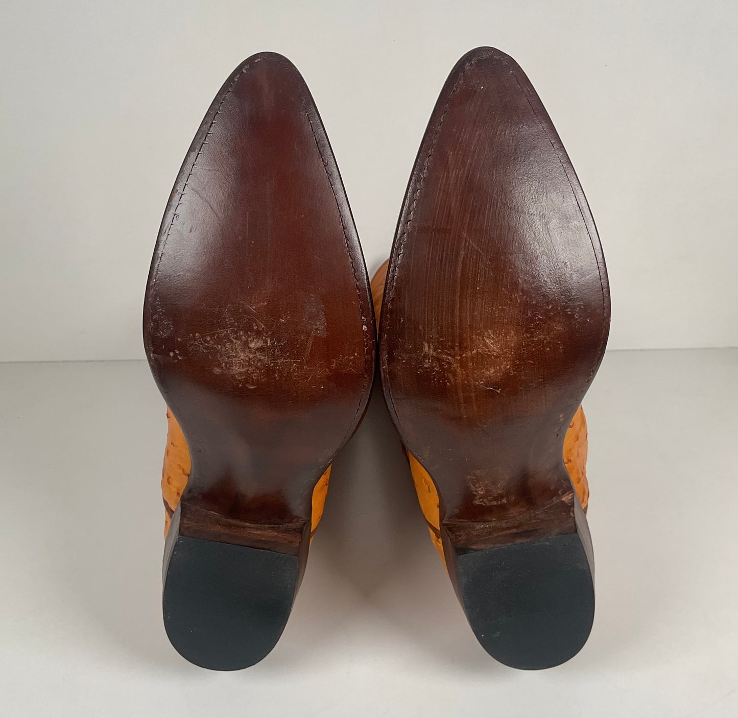 Full Quill Ostrich Cowboy Boots | Exotic | Custom | Butterscotch | Men’s 10 E