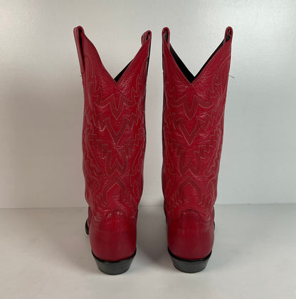 Vintage Panhandle Slim Teju Lizard Cowgirl Boots | Ruby Red | Women’s 7.5 B