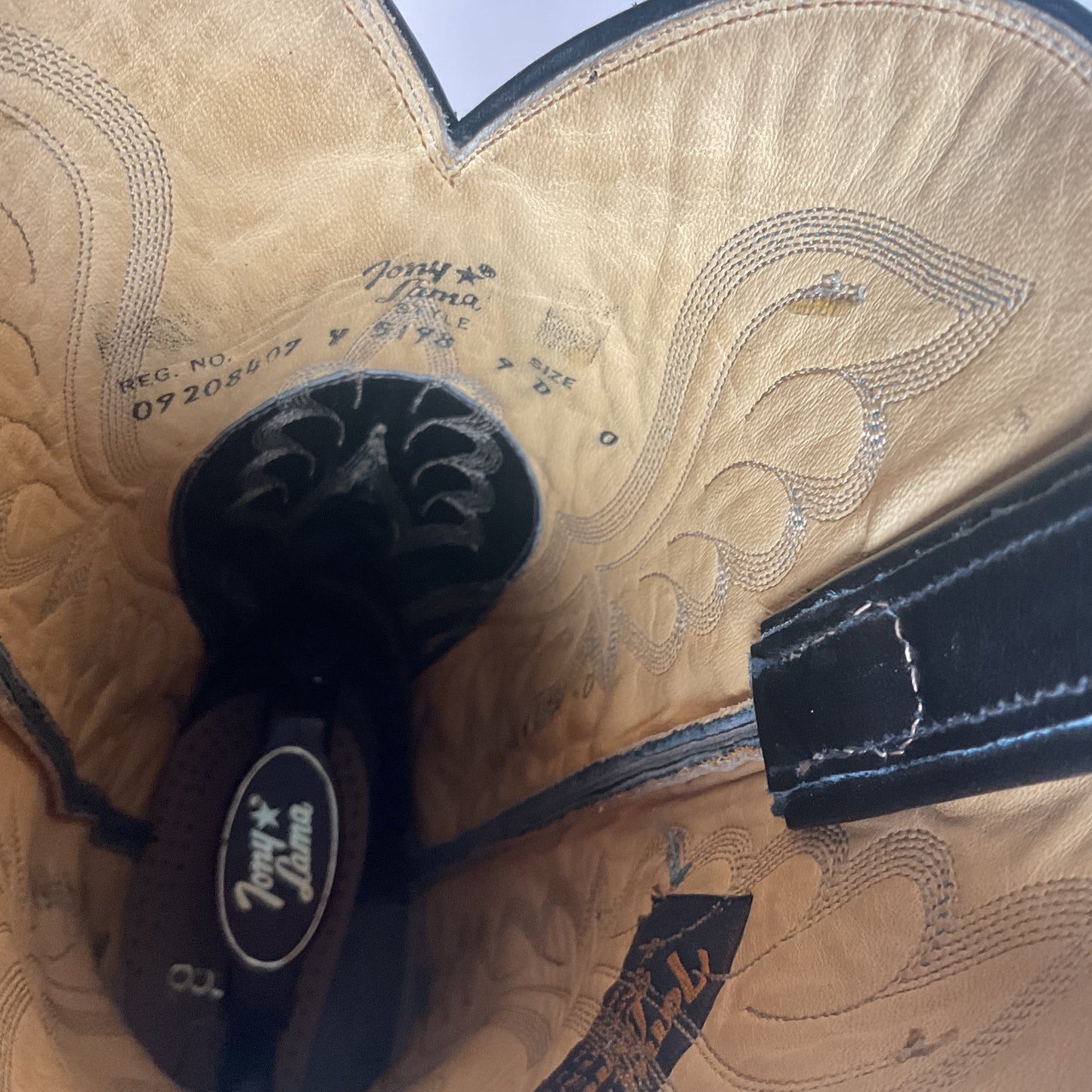 Vintage Tony Lama Anaconda Cowboy Boots | Snakeskin | Gold Label | Exotic | 9 D