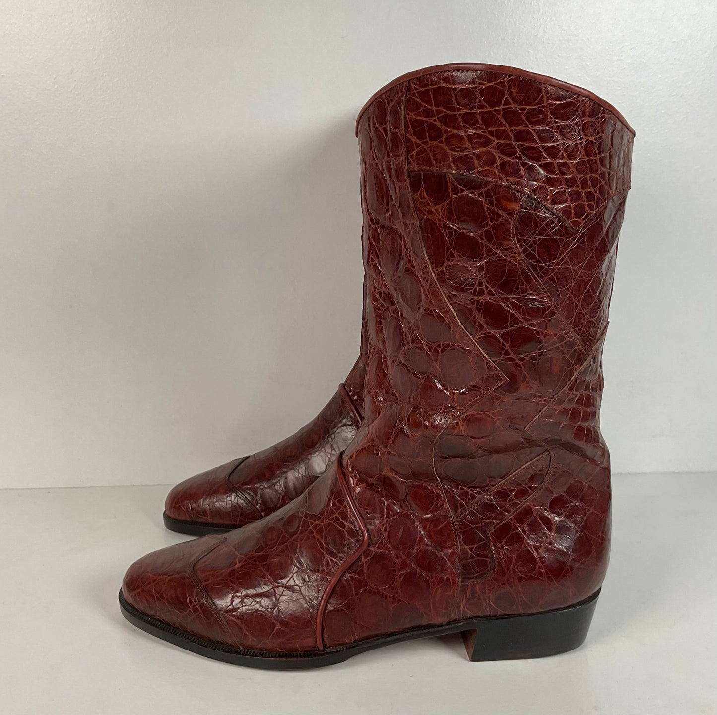 Vintage Lorenzo Banfi Western Boots | Ostrich & Crocodile | Set of (2) | 9 M
