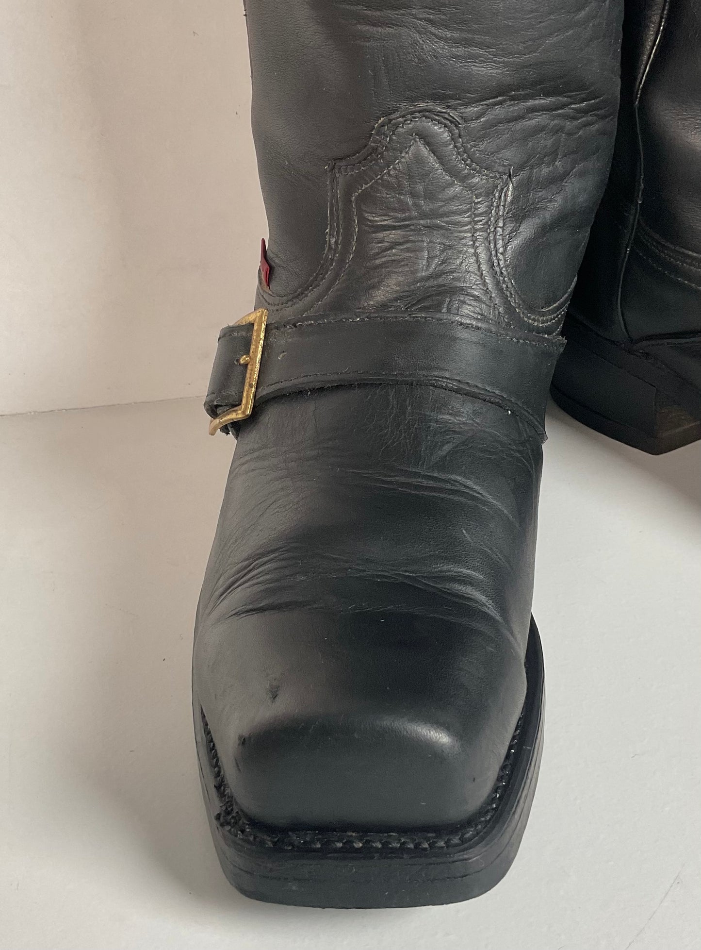 1970s Durango Harness Motorcycle Boots 10 D USA Made Biker Buckle
