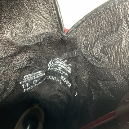 Vintage J. Chisholm Bullhide Cowboy Boots | USA Made | Black Cherry | Men’s 11 D