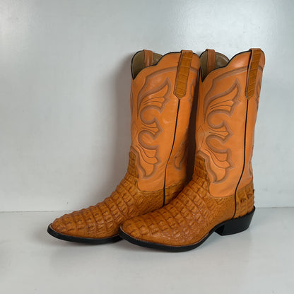Rios Of Mercedes Hornback Caiman Cowboy Boots 10 C  Butterscotch Exotic