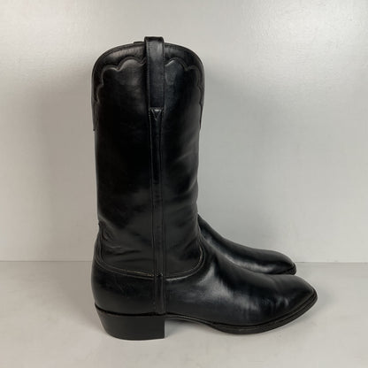 Vintage Lucchese French Toe Cowboy Boots | Black Calf | USA Made | Men’s 11 C
