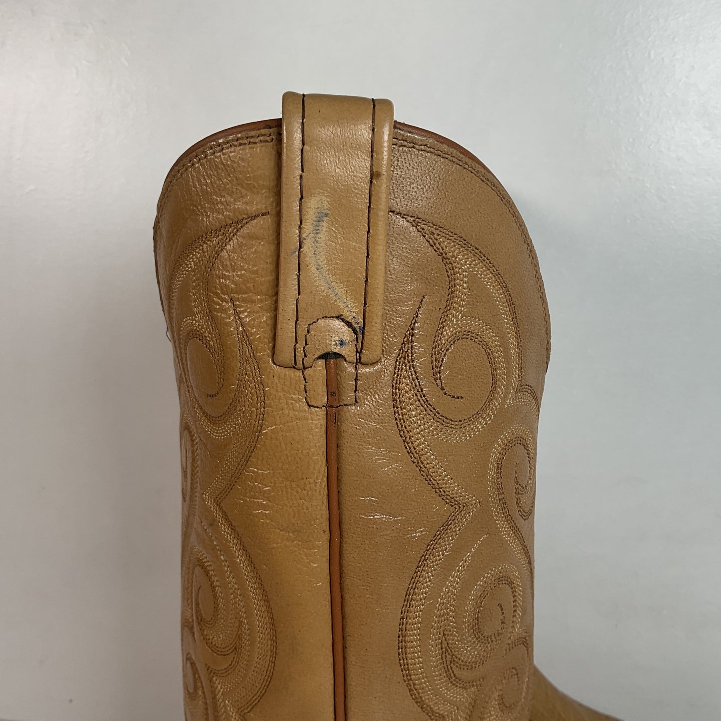 Dan Post Blonde Ostrich Leg Cowboy Boots 9 D Exotic