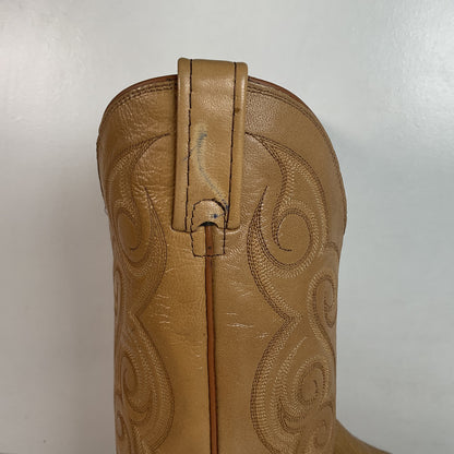 Dan Post Blonde Ostrich Leg Cowboy Boots 9 D Exotic
