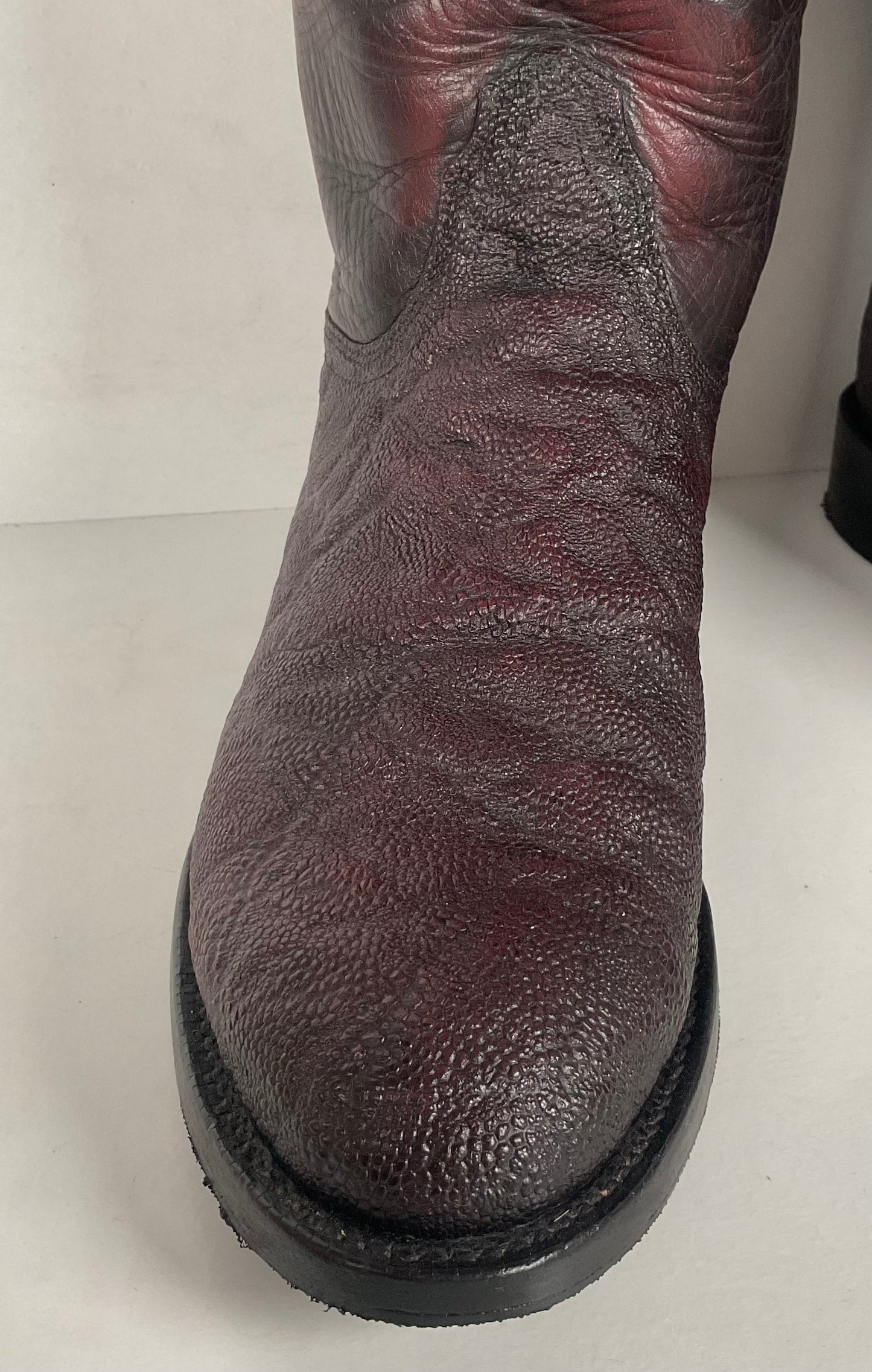 Lucchese 2000 Elephant Roper Boots | USA Made | Black Cherry | Men’s 8.5 D