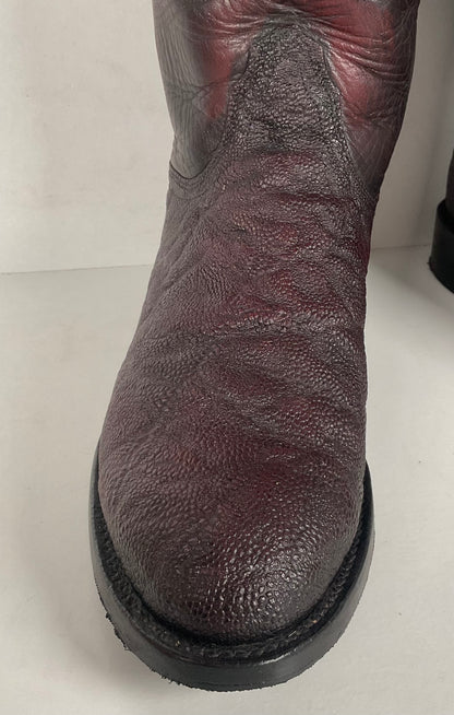 Lucchese 2000 Elephant Roper Boots | USA Made | Black Cherry | Men’s 8.5 D