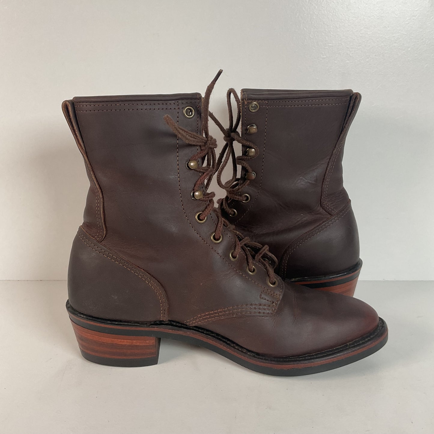Vintage Santa Fe Western Packer Boots | Apache | Lace Up | USA Made | Women’s 9 M