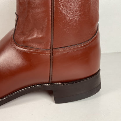 Justin Classic Roper Boots | USA Made | Brown Calfskin | Men’s 13 D