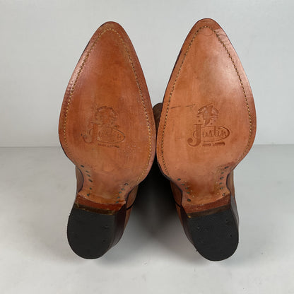 Vintage Justin Bay Apache Cowboy Boots | USA Made | Men’s 8 EE
