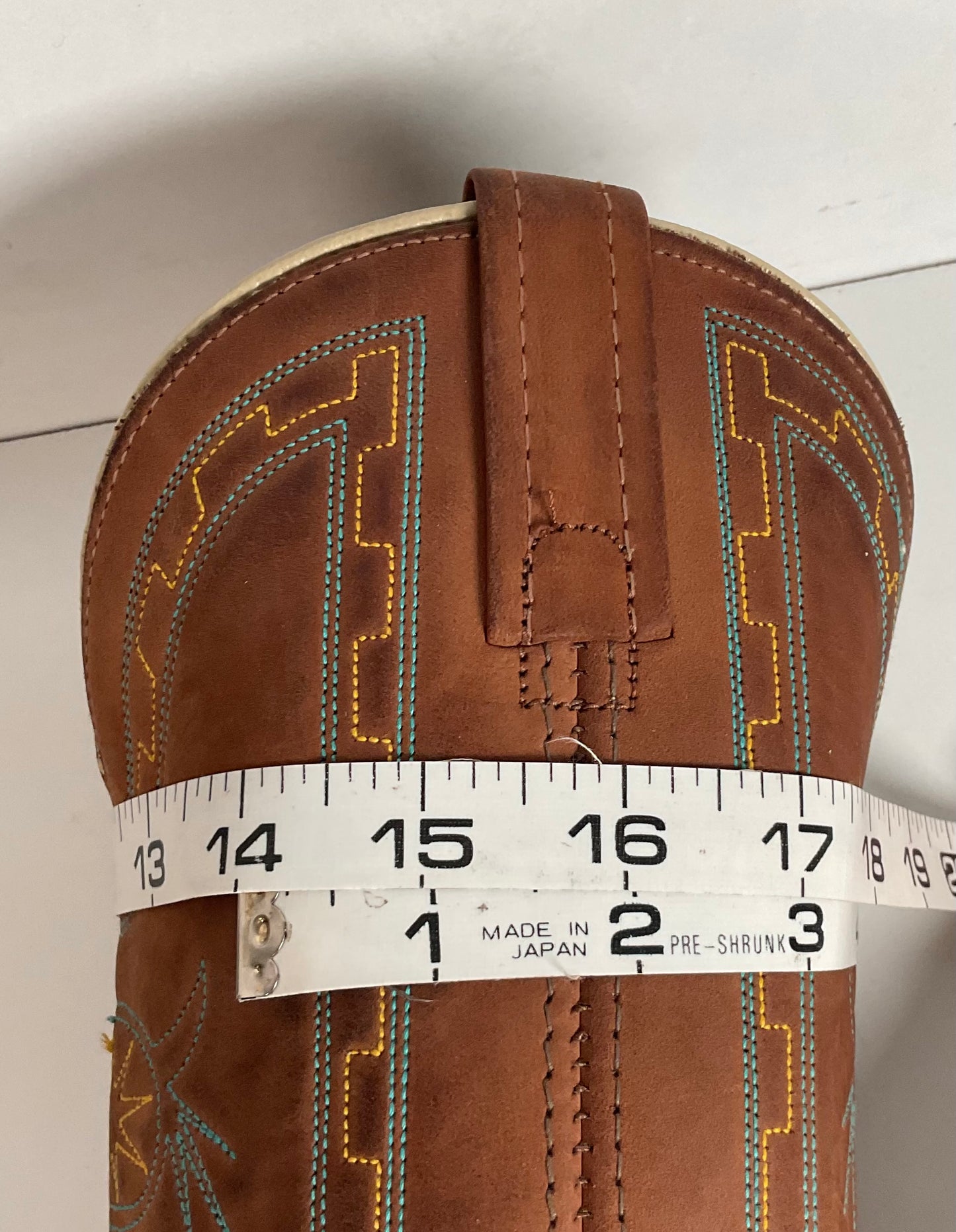 Vintage Dingo Acme Nubuck Suede Cowgirl Boots 8 M Dream Catcher Stitching