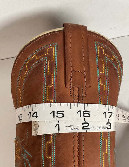 Vintage Dingo Acme Nubuck Suede Cowgirl Boots 8 M Dream Catcher Stitching