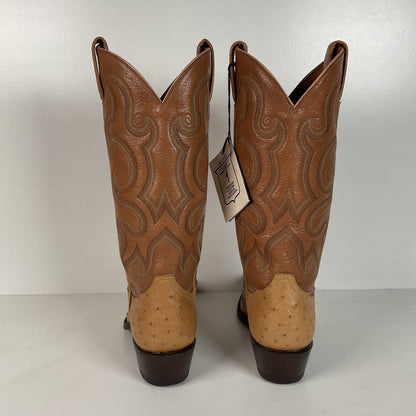 Tony Lama Full Quill Ostrich Cowboy Boots | USA Made | Men’s 6 EE | Women’s 7