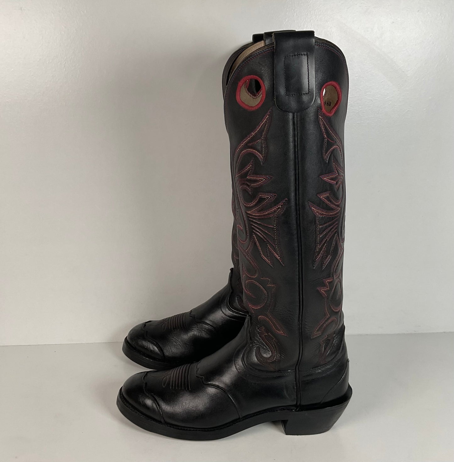 Olathe Tall Buckaroo Boots | Black | Thick Hide | USA Made | Men’s 9.5 D