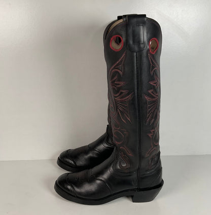 Olathe Tall Buckaroo Boots | Black | Thick Hide | USA Made | Men’s 9.5 D