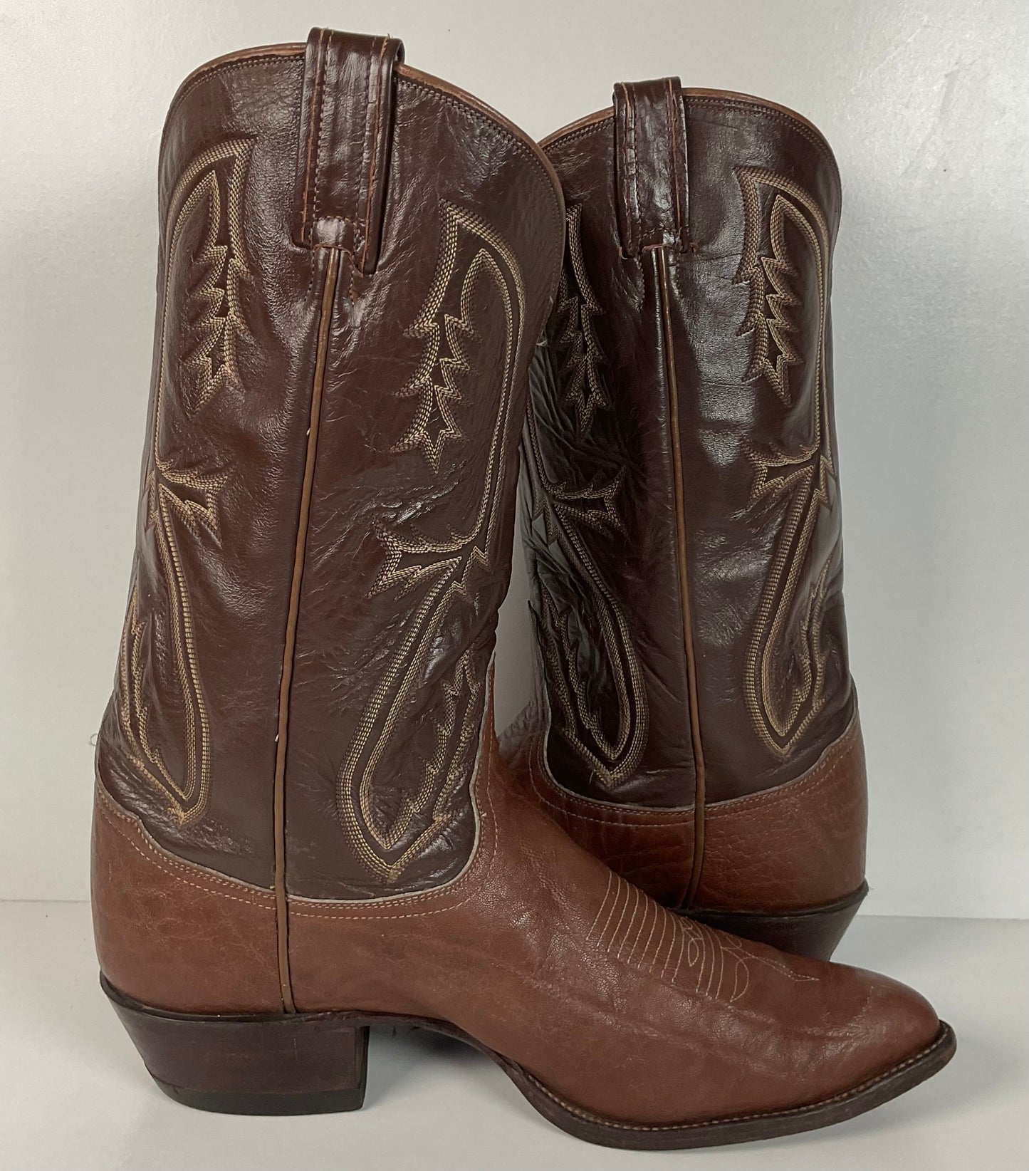 Vintage Tony Lama Gold Label Elephant Cowboy Boots 11 E Exotic