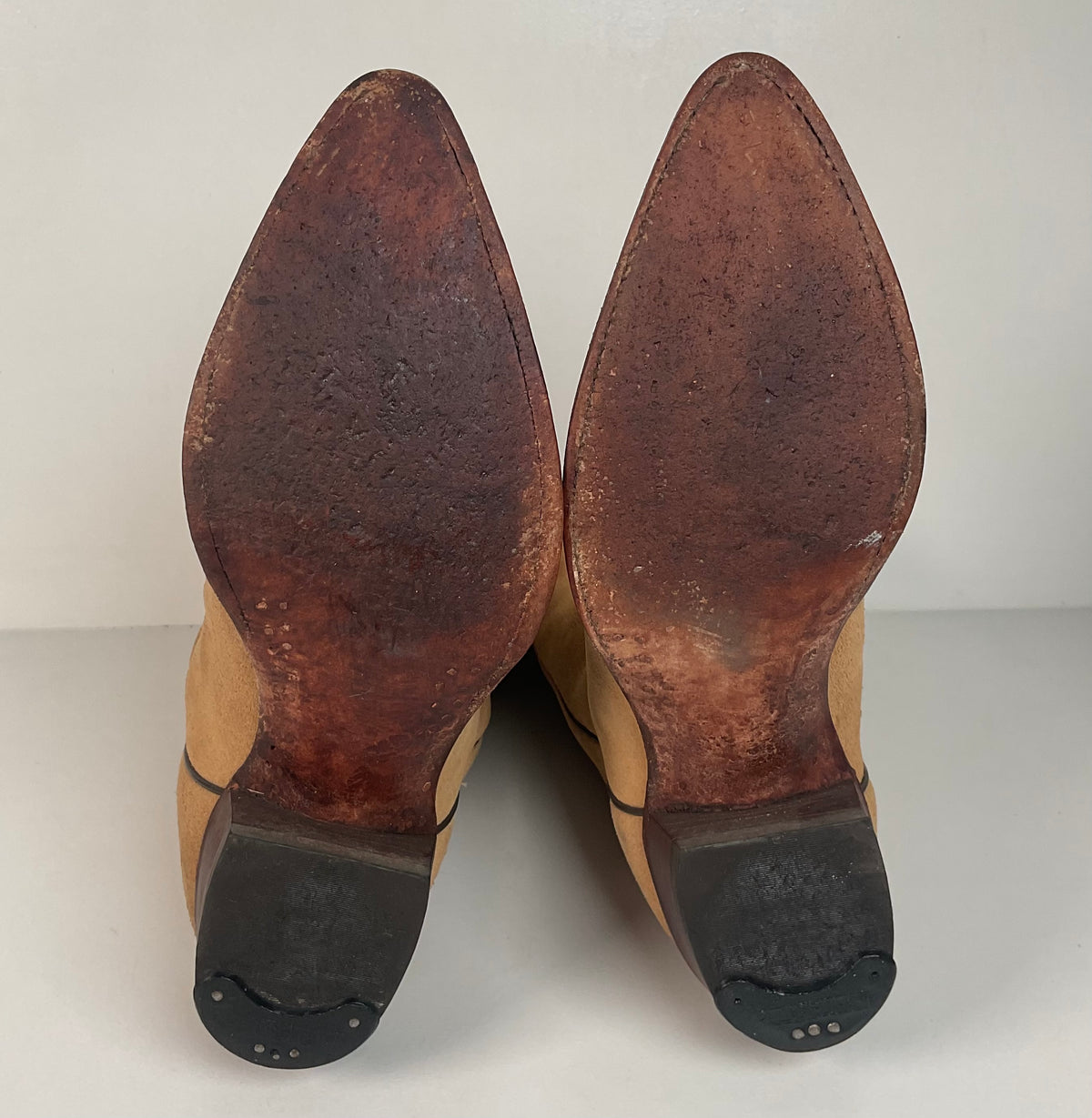 Vintage J. Chisholm Cowboy Boots | Full Suede Rough Out | USA Made | Men’s 9 D