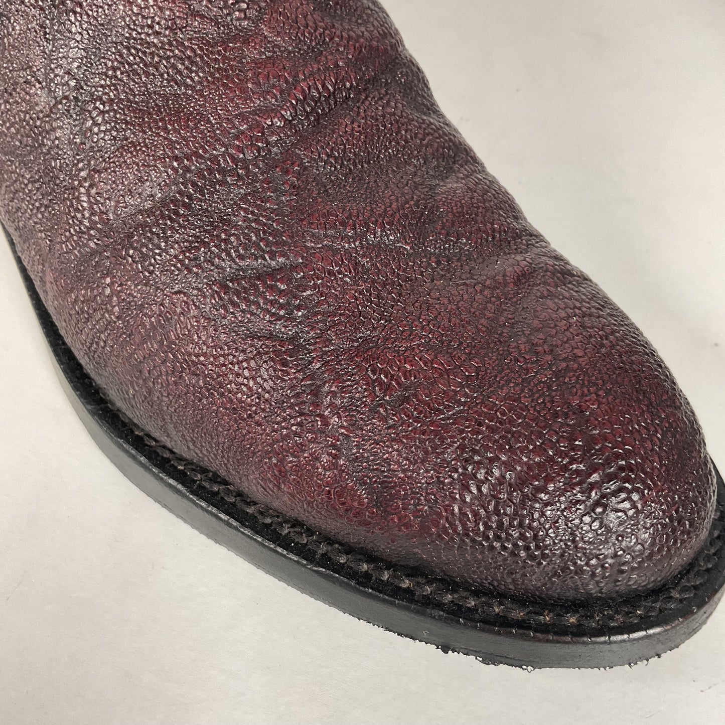 Lucchese 2000 Elephant Roper Boots | USA Made | Black Cherry | Men’s 8.5 D