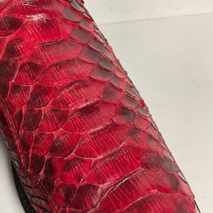 Vintage Laredo Ruby Red Python Snakeskin Cowboy Boots 8 D USA Made Back Cut