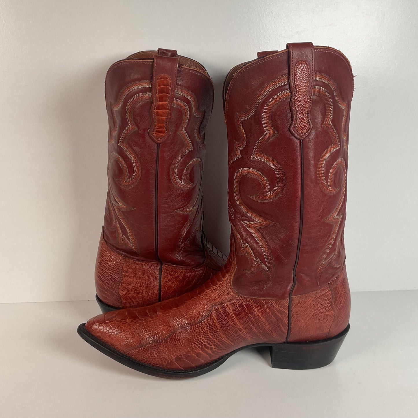 Vintage Nocona Ostrich Leg Cowboy Boots | Exotic | USA Made | Men’s 15 EE