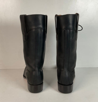 Custom Black Oiled Lace Up Boots Men’s 8 Narrow | Women’s 9 Victorian