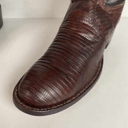 Vintage Tony Lama Teju Lizard Cowboy Boots | Gold Label | 7.5 B | Women’s 8.5
