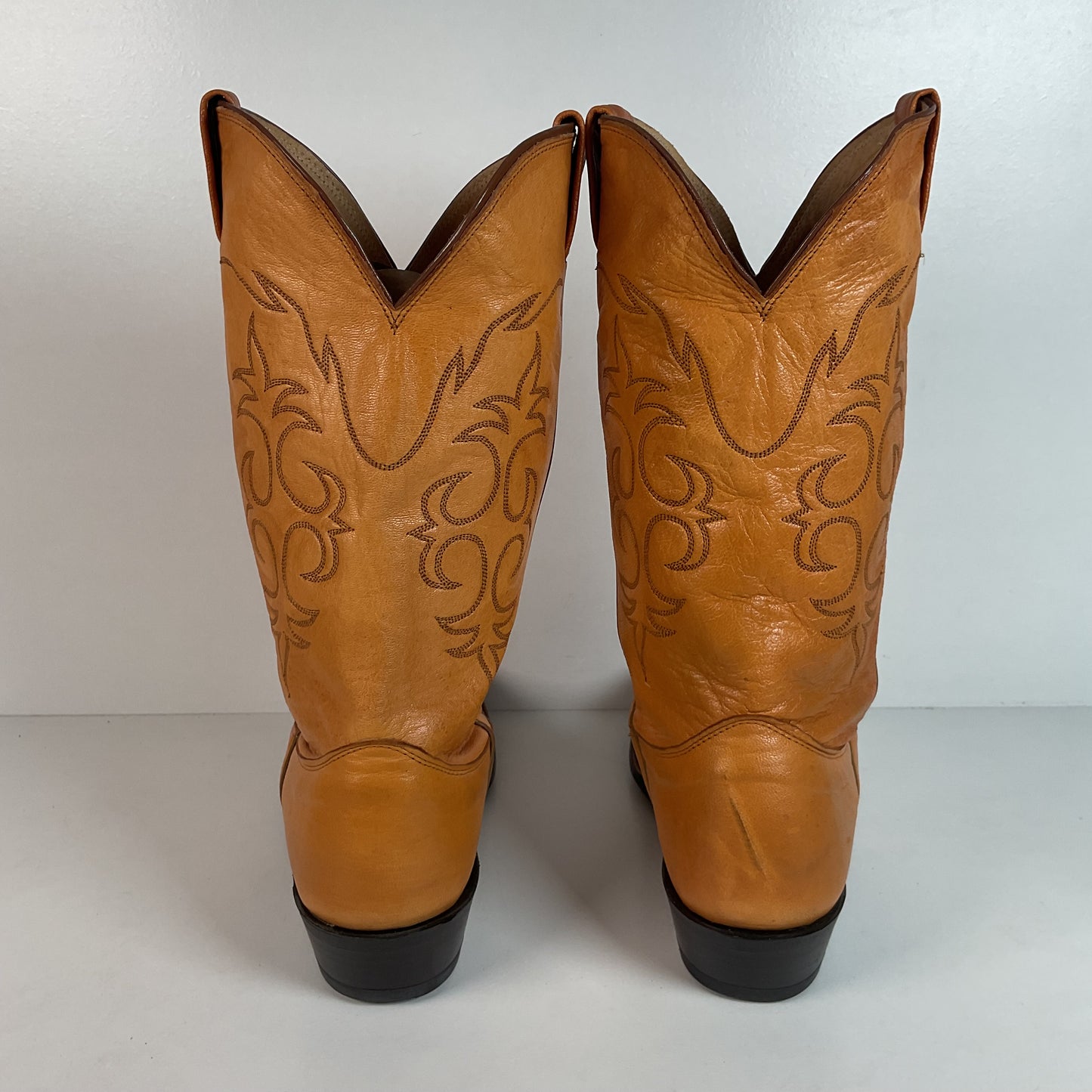 Vintage Nocona Pig Skin Cowboy Boots | Boar | Butterscotch | USA Made | 10.5 EE