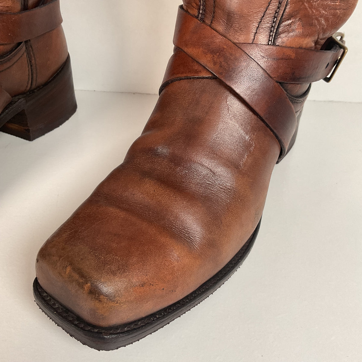 Vintage Frye Black Label | Harness Tanker Boots | Women’s 8 B