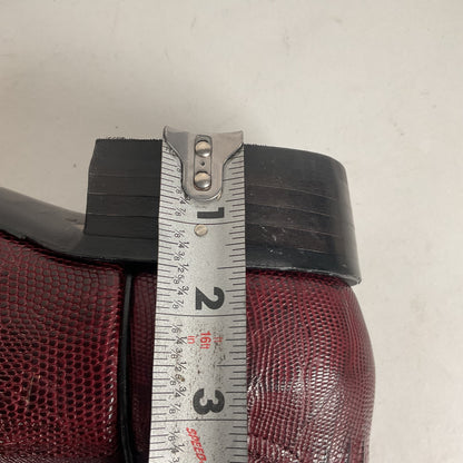 Silvertown Lizard Cowboy Boots | Cranberry Red | Men’s 7.5 C | Women’s 8.5