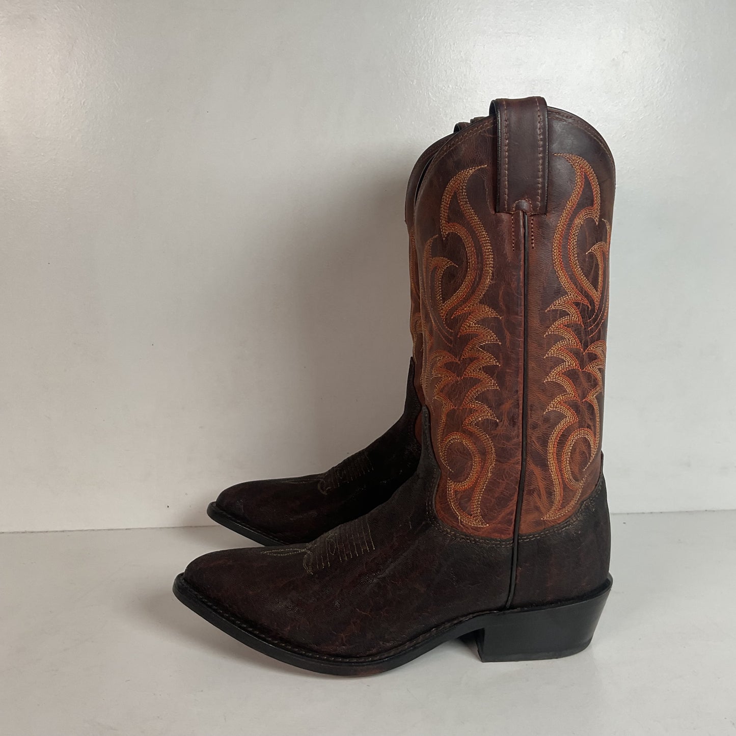 Tony Lama Men’s Vintage Chocolate Elephant Cowboy Boots 8.5 D USA Made Exotic