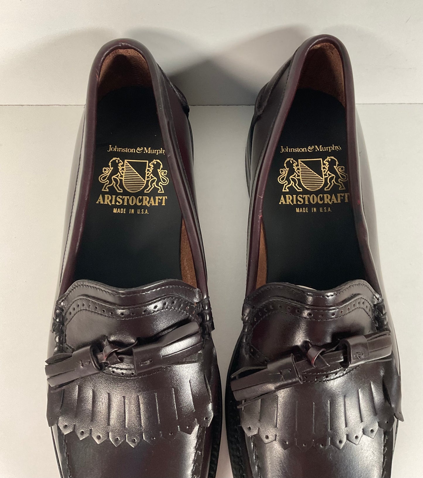 Vintage Johnston Murphy Aristocraft Moccasin Tassel Loafers 9.5 C Ski Moc USA