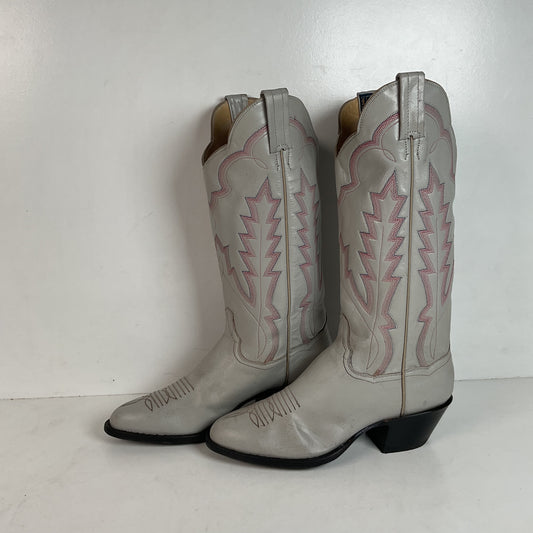 Vintage Panhandle Slim Taupe Cowgirl Boots 7 B Hand Crafted