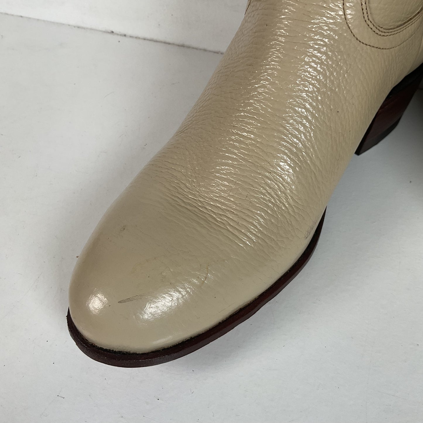Vintage Justin Tall Cowgirl Boots | USA Made | Bone White | Women’s 8 B