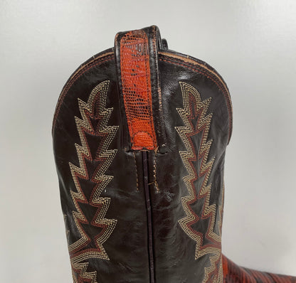 Vintage Dan Post Teju Lizard Cowboy Boots | Natural Cut | USA Made | Men’s 8.5 B