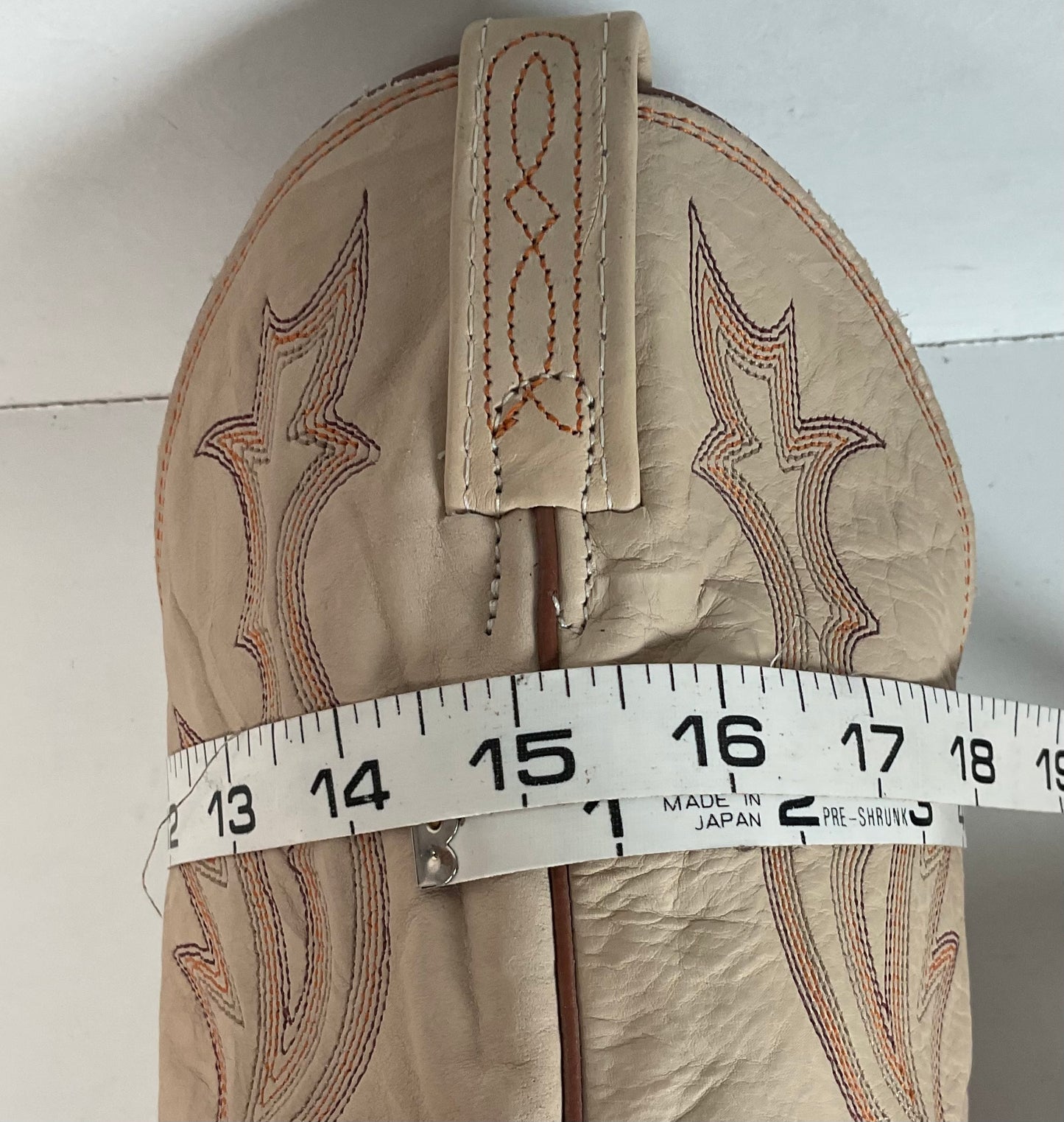 Vintage Dan Post Sueded Shoulder Cowboy Boots 10 D USA Crème Custom