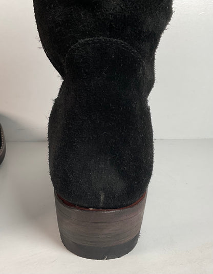 Santa Rosa Brand Cowboy Boots | Rough Out Suede | Midnight Black | Men’s 11.5