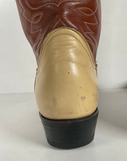 Vintage Tony Lama Urban Cowboy Boots | Lizard Wingtip | Gold Label | Men’s 9 B