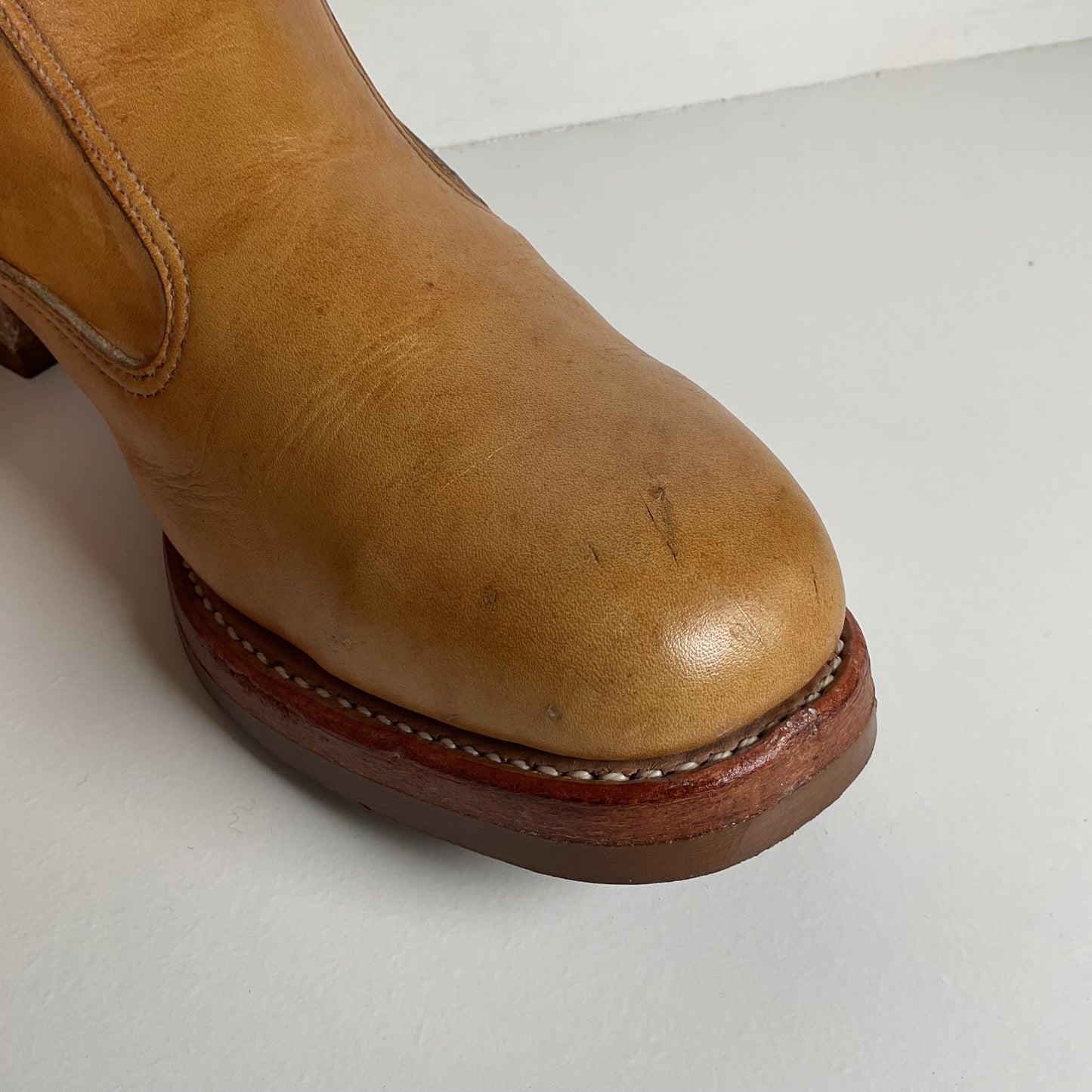 Vintage 1970s Iron Age Safety Toe Ankle Boots 9.5 EEE USA Made Campus Chunky