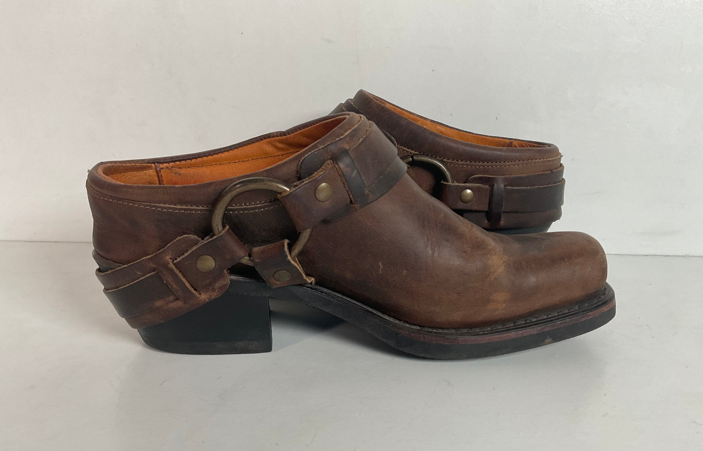 Frye Women’s Western Mule Clogs 7 M USA Made Gaucho Harness
