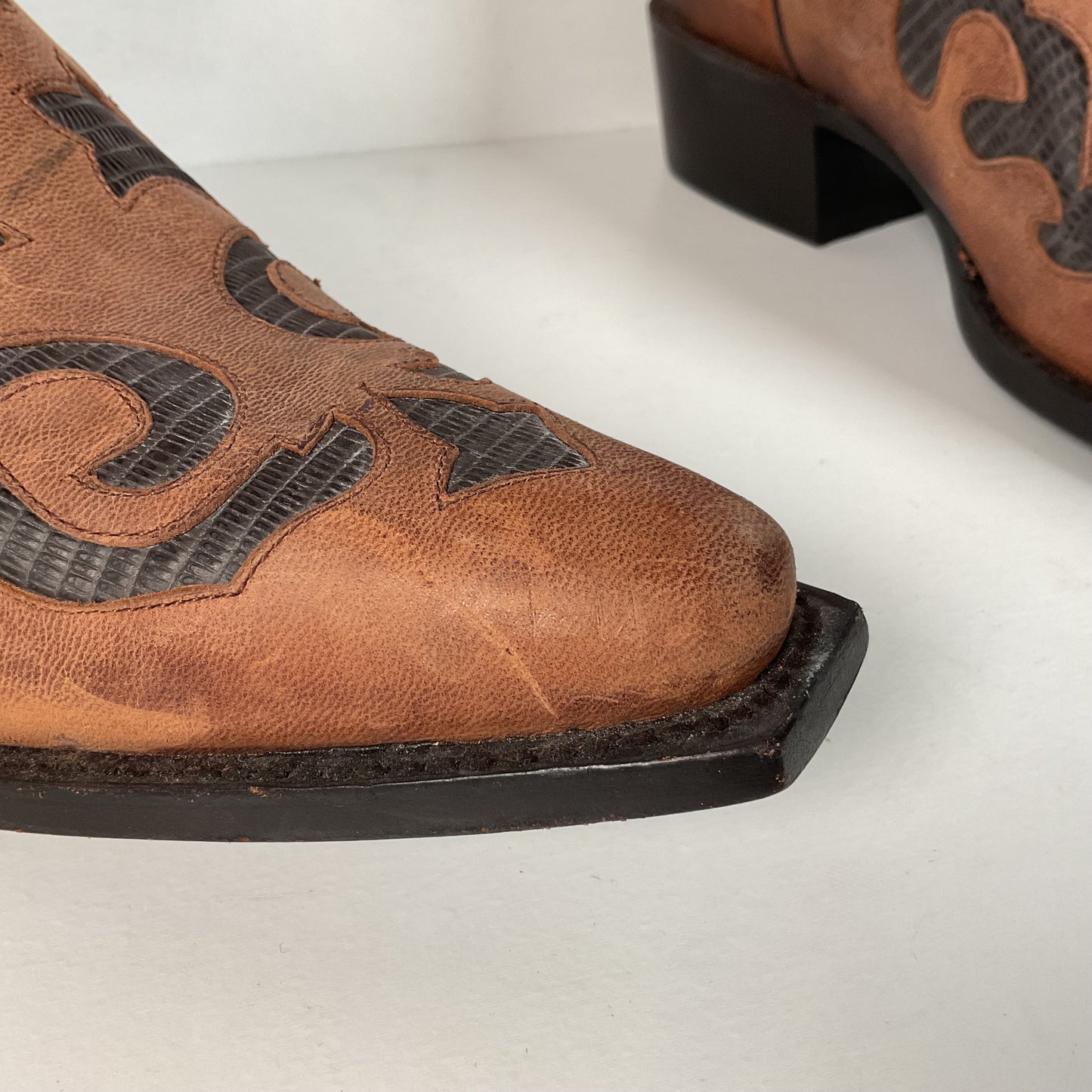 J. B. Dillon Goat Skin Cowboy Boots | Mad Dog | Tooled Inlays | Men’s 9 D